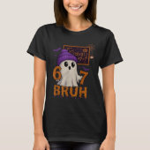 67 教師 ハロウィン ゴースト シックス セブン ミーム 数学 Tシャツ (正面)