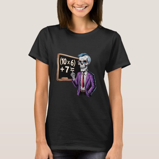 67 数学教師のミーム ブレインロット シックスセブン ハロウィン Tシャツ (正面)