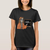 67 数学教師スケルトンハロウィンルート4489 おだんごヘアゴムズレ Tシャツ (正面)