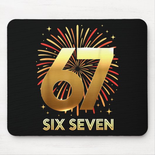67 新年の夜のパーティーパジャマシャツ 6 7 ミーム 67 20 マウスパッド (正面)