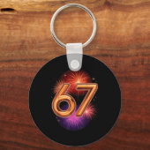 67 新年の夜 パーティー パジャマ シャツ 6 7 ミーム 67 20 キーホルダー (正面)