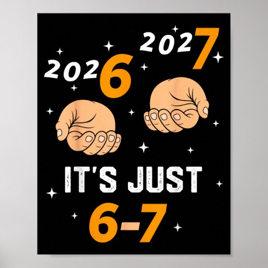 67 新年 2026 おもしろい新年のカウントダウン 6 7 数字の六 七 M ポスター (正面)
