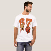 67 滴るアイスクリーム ナンバー 野球グローブ メメ Tシャツ (正面フル)