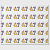 67 無意味 黄色と紫 ラッピングペーパー (フラット)