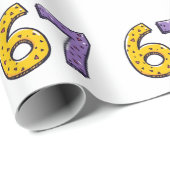 67 無意味 黄色と紫 ラッピングペーパー (ロールコーナー)