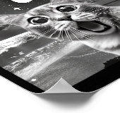 67 猫ミーム 猫 自撮り メンズ グラフィック ポスター (角)