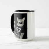 67 猫 サングラス ジェンアルファ 冗談 Six Seven マグカップ (正面左)