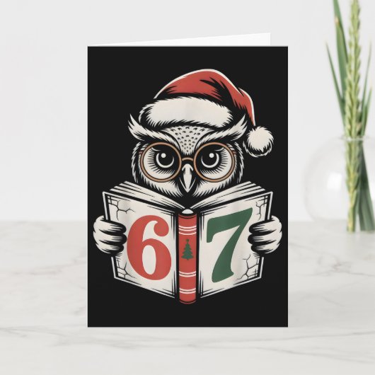 67 番 フクロウ クリスマス インターネット ミーム 祝日  カード (正面)