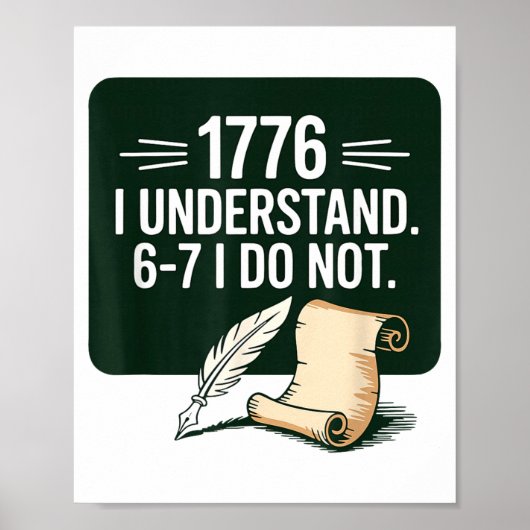 67 社会科教師 1776 私は6 7 を理解しています ポスター (正面)