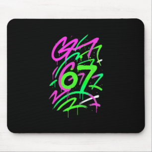 67 隠れたミーム トレンド Gen Z Alpha シックス セブン 6 7 マウスパッド