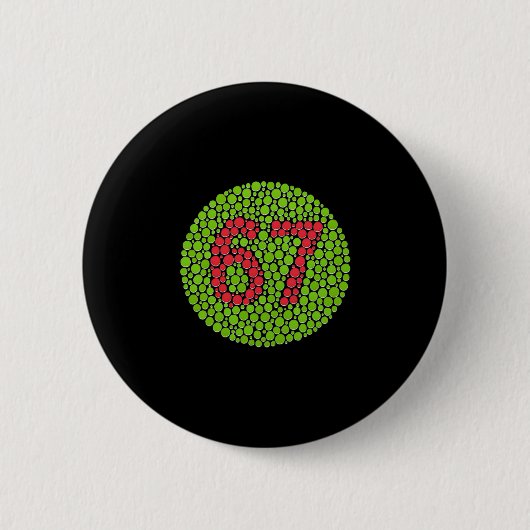 67 隠れたミーム トレンド Gen Z Alpha シックス セブン 6 7 缶バッジ (正面)