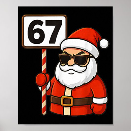 67 面白いミーム 男性 女性 向けクリスマス 6 7 ポスター (正面)
