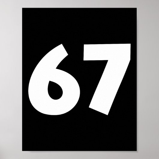 67 面白い数字 6 7 ミーム 学生 男子 女子 学校 ポスター (正面)