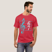 67 音楽 ミーム スラング シ 七 音楽教師 楽しい 音楽 Tシャツ (正面フル)