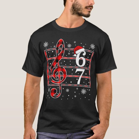 67 音楽 ミーム スラング ミュージシャン サンタ 教師 音楽 Tシャツ (正面)