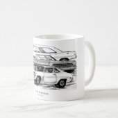 67、63の69の新星- BWボーダー無し コーヒーマグカップ (正面右)