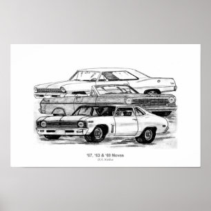 67、63の69の新星- BWボーダー無し ポスター