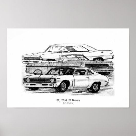 67、63、69ノバ – BW no 縁ど ポスター (正面)