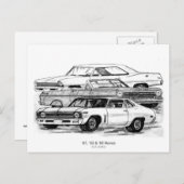 67、63、69ノバ – BW no 縁ど ポストカード (正面/裏面)