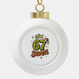 67, 6-7 ミーム, 6 7 おもしろ, 67 クリスマス セラミックボールオーナメント
