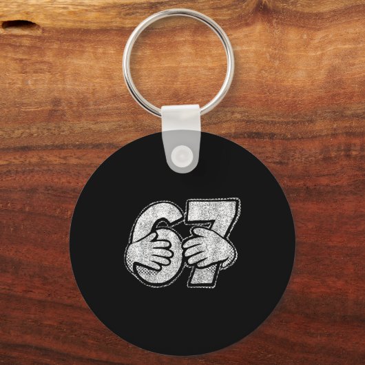 67 6 7 Hands Comic Style  キーホルダー (正面)