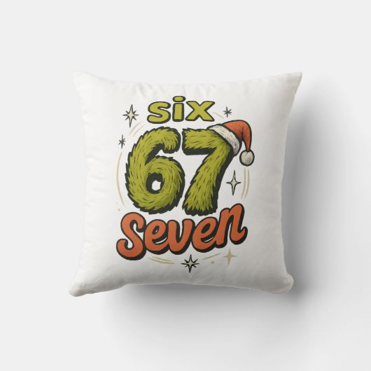 67, 6-7 meme, 6 7 funny, 67 christmas クッション (裏面)