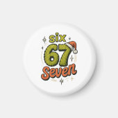 67, 6-7 meme, 6 7 funny, 67 christmas マグネット (正面)