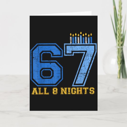 67 All 8 Nights Hanukkah Jewish Chanukah Six Seven カード (正面)