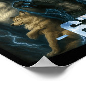 67 Alpha Wolf Meme Funny Graphic Tee Six Seven Hum ポスター (角)