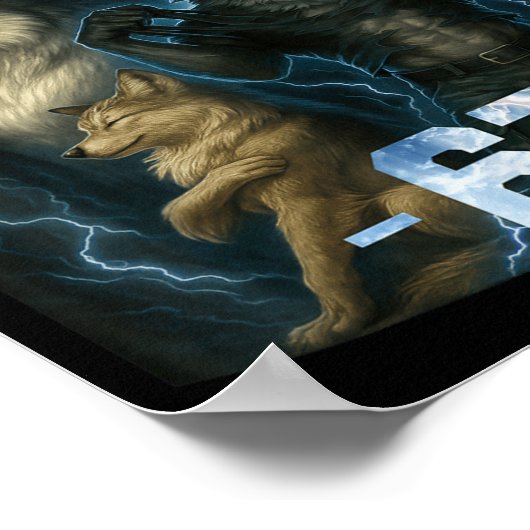 67 Alpha Wolf Meme Funny Graphic Tee Six Seven Hum ポスター (角)