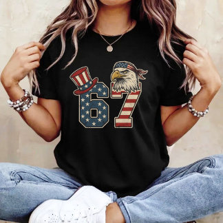 67 American Flag Eagle 4th of July Patriotic Tシャツ