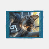 67 And Still Cool Funny Birthday Meme Cat フリースブランケット (正面(横))