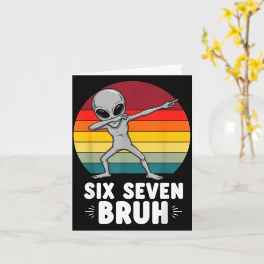 67 Animals Funny 67 Brainrot Youth Kids Alien 67  カード (黄色い花)