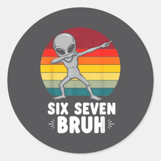 67 Animals Funny 67 Brainrot Youth Kids Alien 67 ラウンドシール (正面)