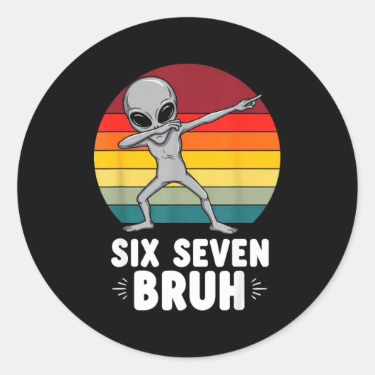 67 Animals Funny 67 Brainrot Youth Kids Alien 67  ラウンドシール (正面)