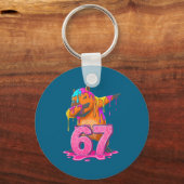 67 Animals Funny 67 Brainrot Youth Kids Capybara 6 キーホルダー (正面)