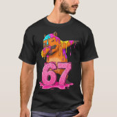 67 Animals Funny 67 Brainrot Youth Kids Capybara 6 Tシャツ (正面)