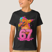 67 Animals Funny 67 Brainrot Youth Kids Capybara 6 Tシャツ (正面)