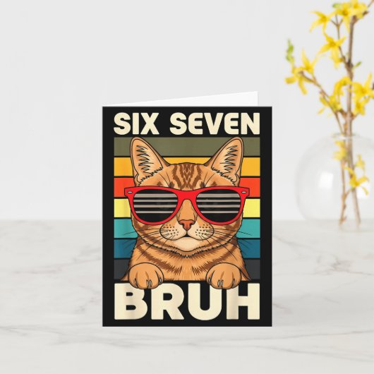 67 Animals Funny 67 Brainrot Youth Kids Cat 67  カード (黄色い花)