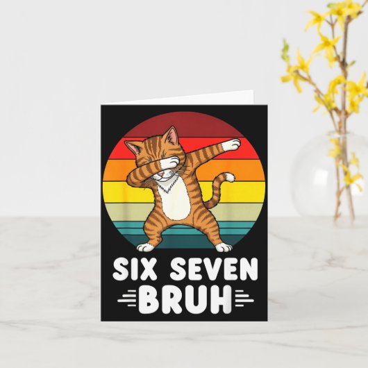 67 Animals Funny 67 Brainrot Youth Kids Cat 67 カード (黄色い花)