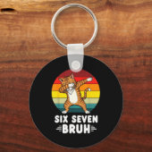 67 Animals Funny 67 Brainrot Youth Kids Cat 67  キーホルダー (正面)