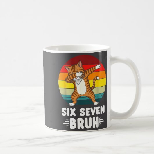 67 Animals Funny 67 Brainrot Youth Kids Cat 67  コーヒーマグカップ (右)