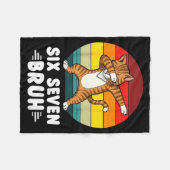 67 Animals Funny 67 Brainrot Youth Kids Cat 67  フリースブランケット (正面(横))