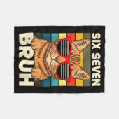 67 Animals Funny 67 Brainrot Youth Kids Cat 67  フリースブランケット (正面(横))