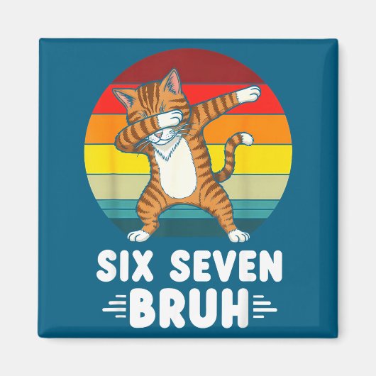 67 Animals Funny 67 Brainrot Youth Kids Cat 67  マグネット (正面)