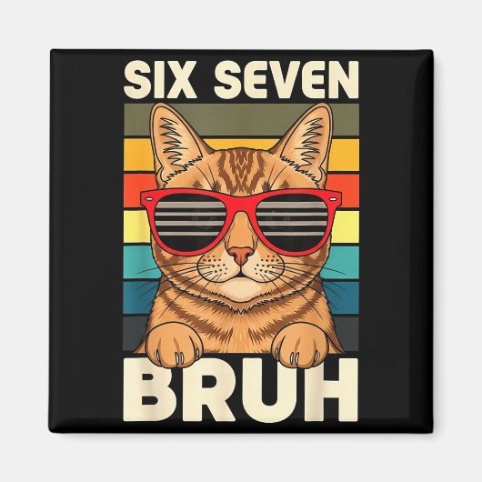 67 Animals Funny 67 Brainrot Youth Kids Cat 67 マグネット (正面)