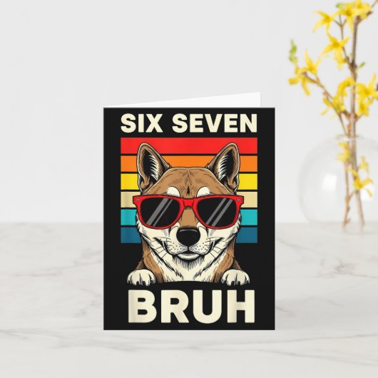 67 Animals Funny 67 Brainrot Youth Kids Dog 67  カード (黄色い花)