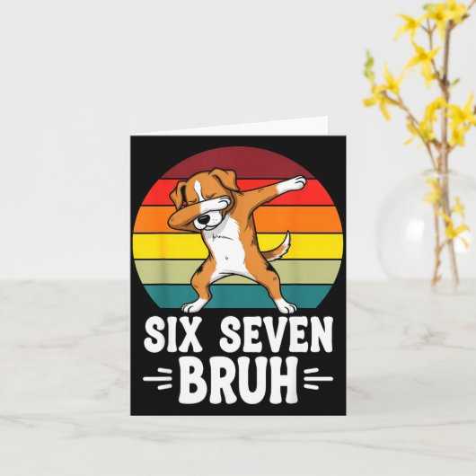 67 Animals Funny 67 Brainrot Youth Kids Dog 67  カード (黄色い花)