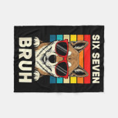 67 Animals Funny 67 Brainrot Youth Kids Dog 67  フリースブランケット (正面(横))