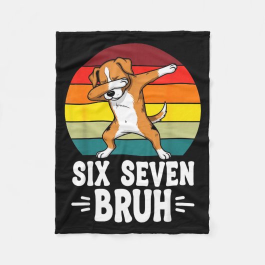 67 Animals Funny 67 Brainrot Youth Kids Dog 67  フリースブランケット (正面)